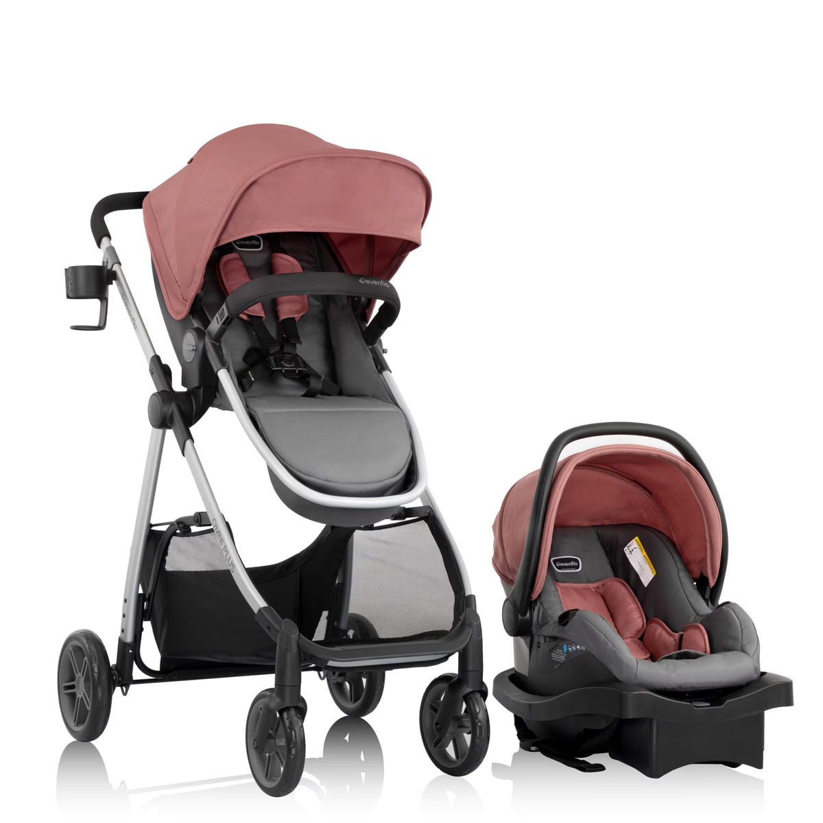 2026 NewEvenflo Omni Plus Modular Travel System with LiteMax Sport Infant Car Seat, Mylar Gray, Unisex