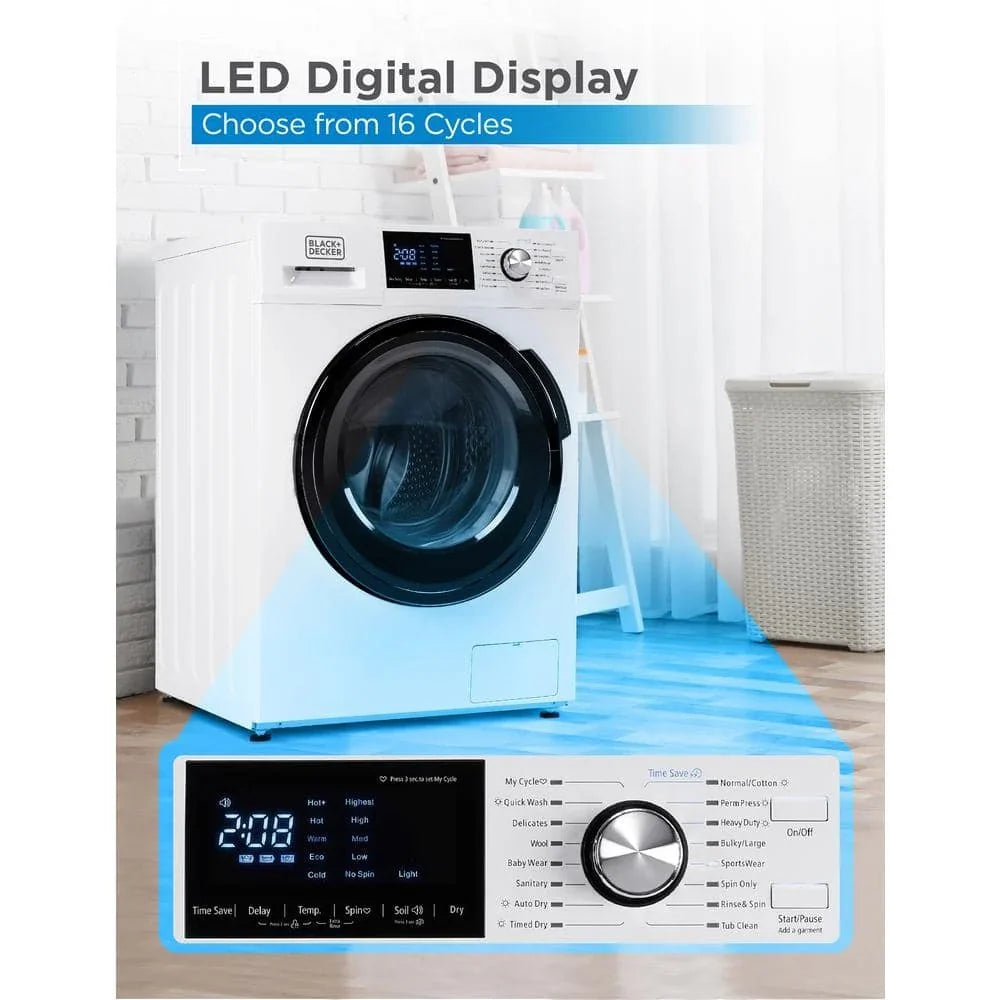 2026 NewBLACK+DECKER 2.7 cu. ft. All-in-One Washer and Dryer Combo in White BCW27MW💝 Last Day For Clearance