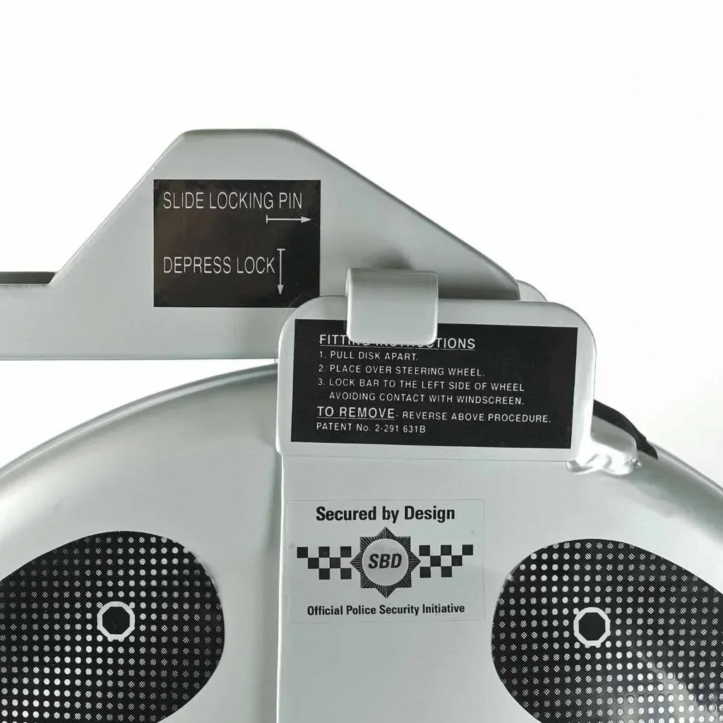 2026 NewDisklok Security Device - Steering Wheel Lock - Silver - Left Hand Drive (LHD)