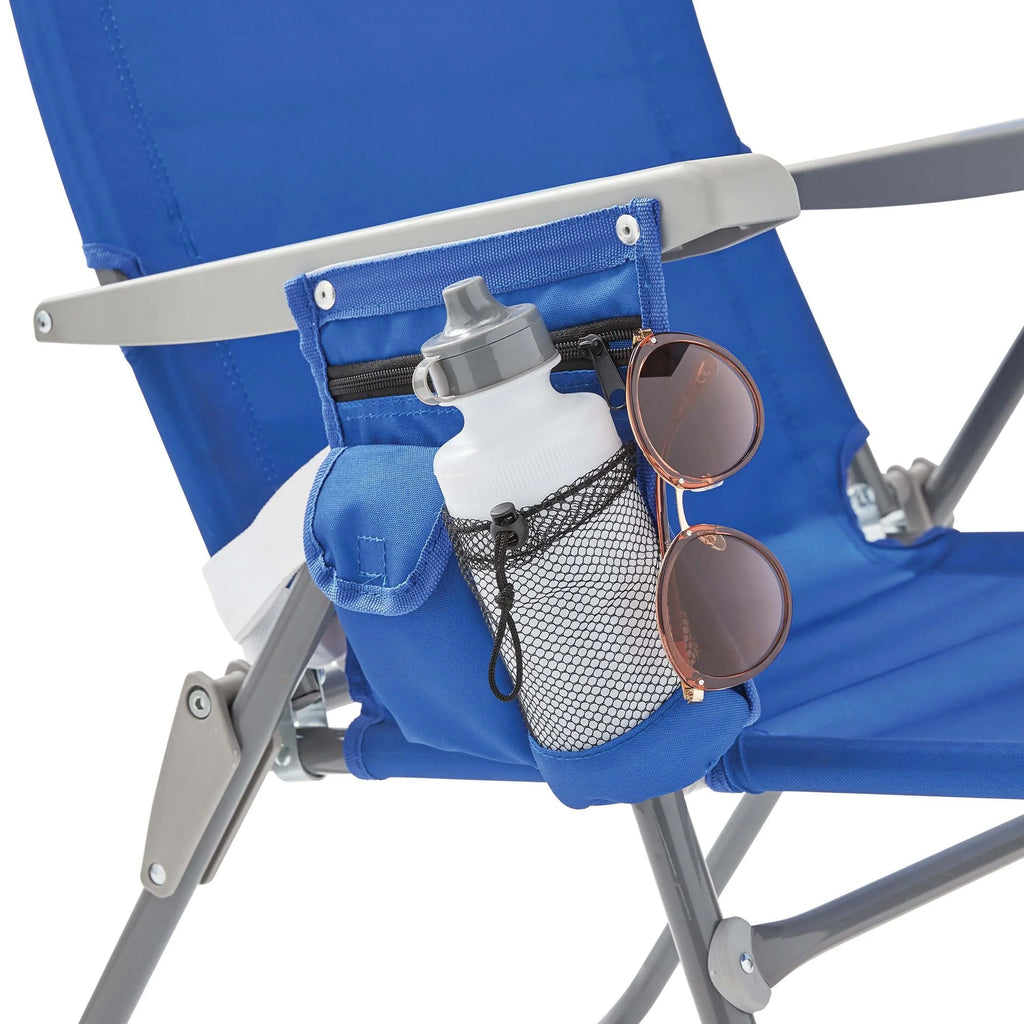 2026 New2-Pack Mainstays Reclining 4-Position Oversize Beach Chair, Blue