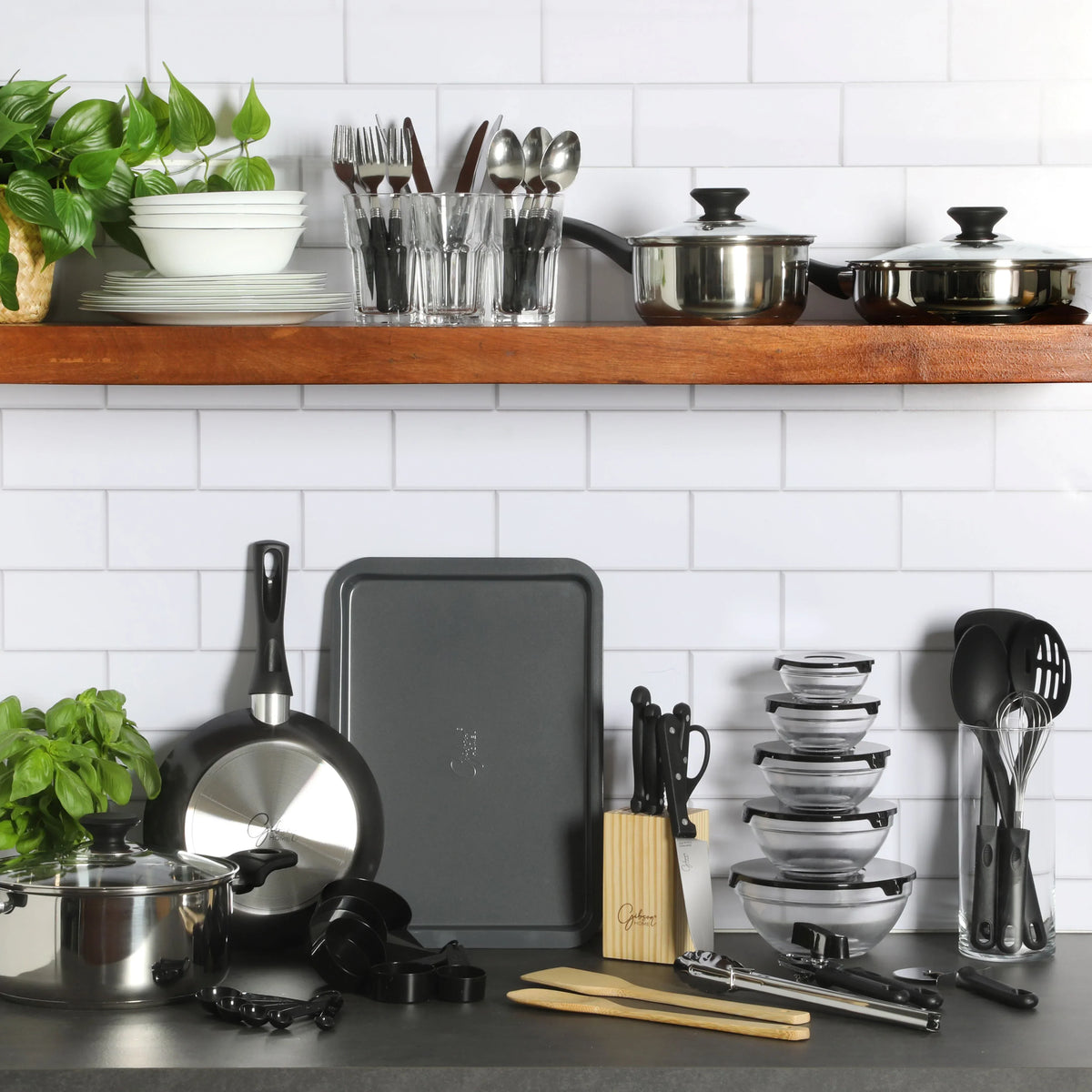 2026 NewGibson Home 71-Piece Stainless Steel Silver Cookware Combo Set
