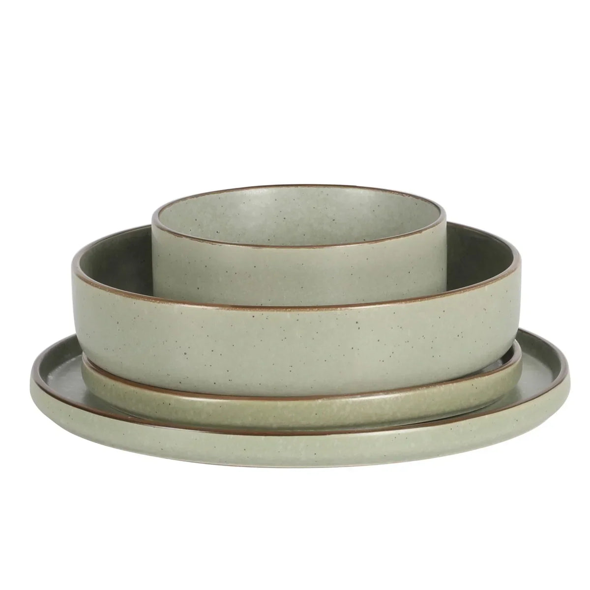 2026 NewGibson Elite Gelston Stoneware Matte Reactive Glaze 16 Piece (Service for 4) Plates and Bowl Dinnerware Set - Grey