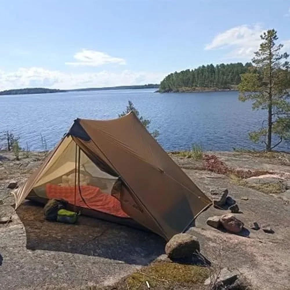 2026 New3F UL Gear Lanshan Ultralight Tent Waterproof Professional Hiking Tent 2Person Tents for Camping 4 Season Backpacking Tent (Khaki-2 People, 4 Season)