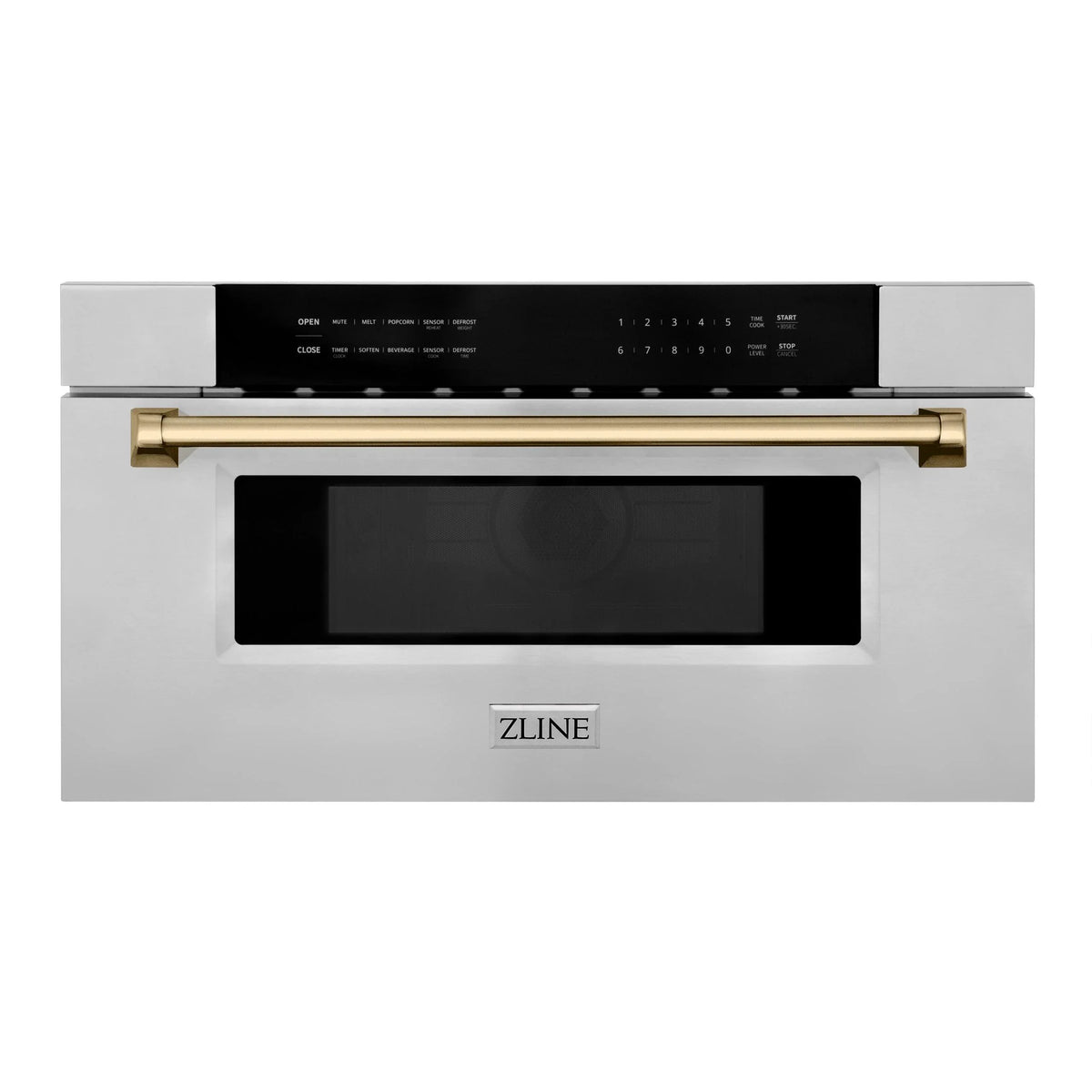 2026 NewZLINE Autograph Edition 30" 1.2 cu. ft. Built-In Microwave Drawer in Stainless Steel with Gold Accents
