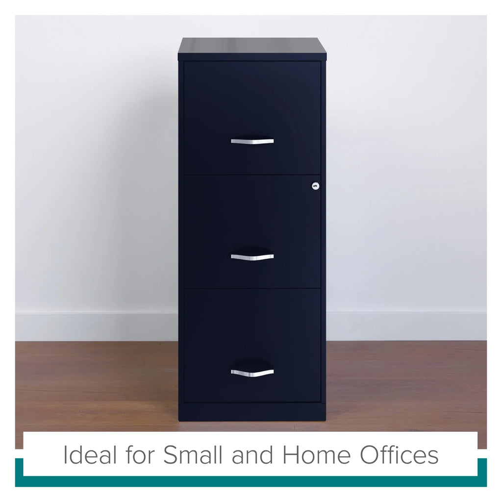 2026 NewSpace Solutions 18" Deep 3 Drawer Smart Letter Width Vertical File Cabinet, Navy