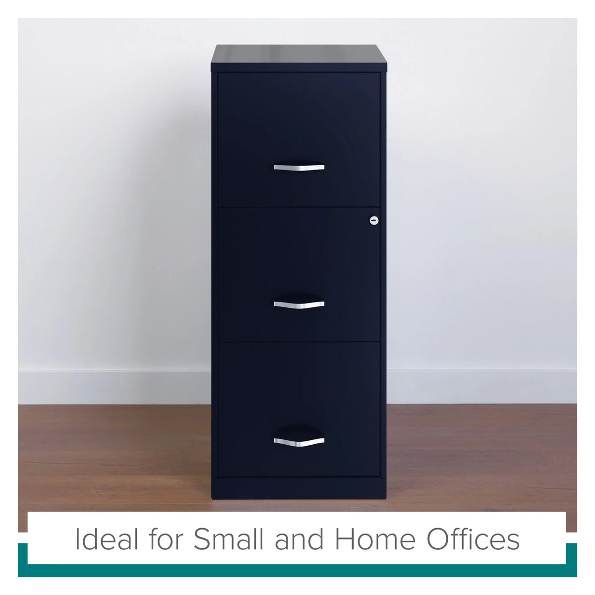 2026 NewSpace Solutions 18" Deep 3 Drawer Smart Letter Width Vertical File Cabinet, Navy