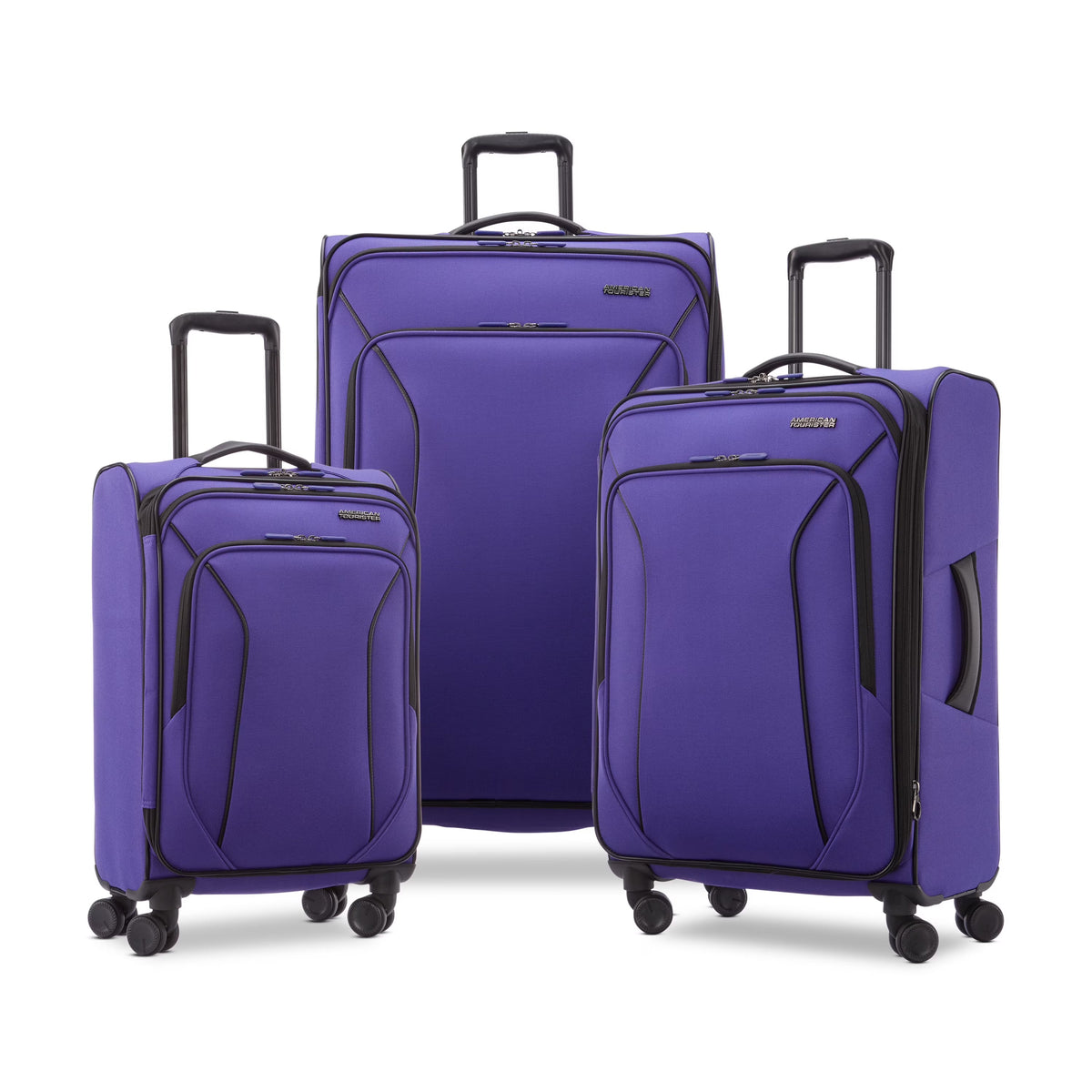 2026 NewAmerican Tourister X-Lite 3-Piece Luggage Set with Spinner Wheels - Light Grey