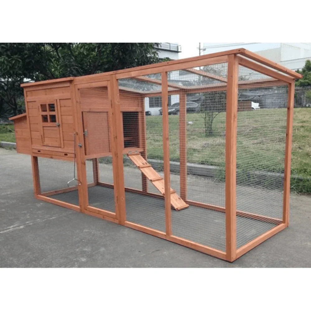 2026 NewChicken Coop Large 95" Deluxe Solid wood Hen Chicken Cage House Coop Huge with Run nesting box