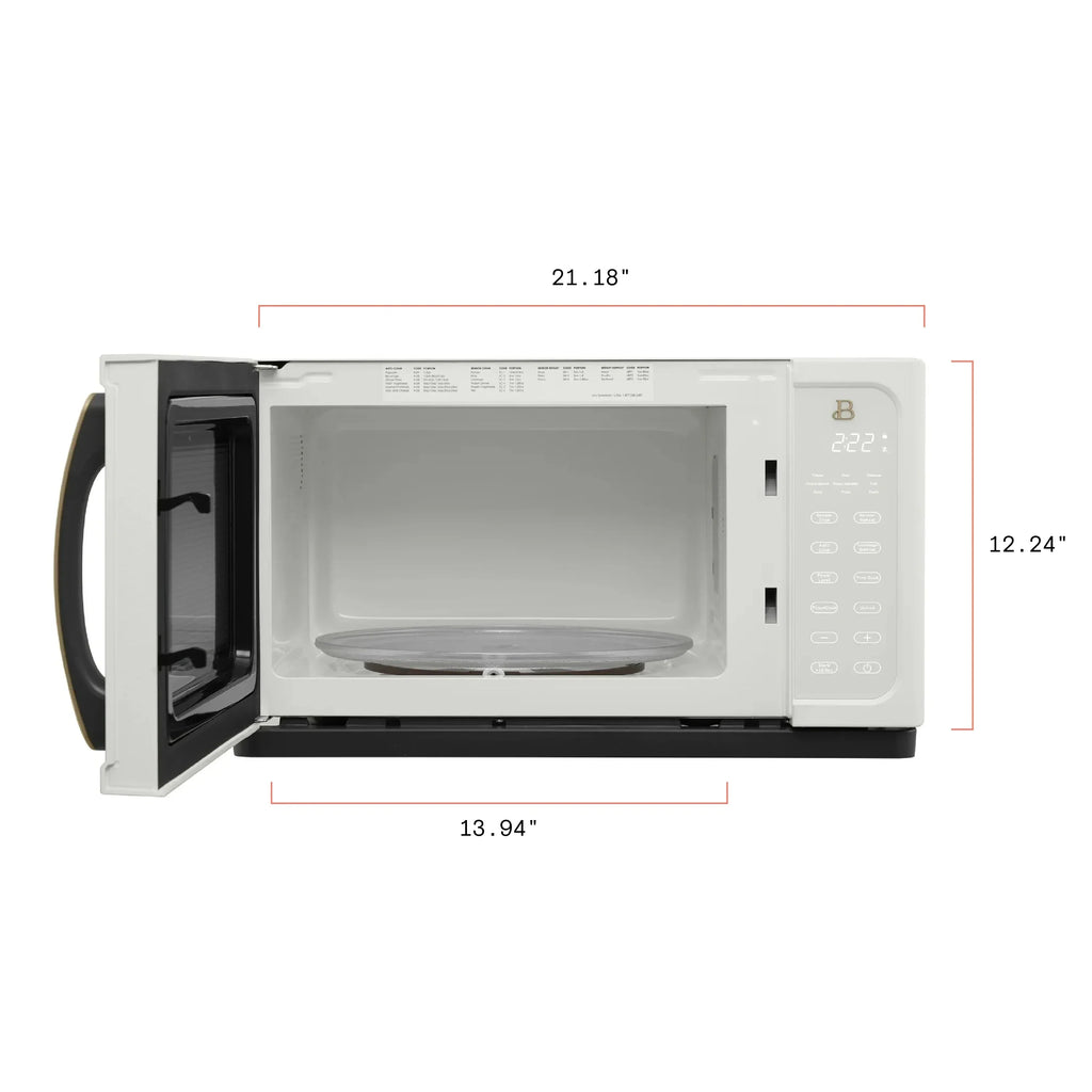 2026 NewBeautiful 1.1 Cu ft 1000 Watt, Sensor Microwave Oven, White Icing by Drew Barrymore, New