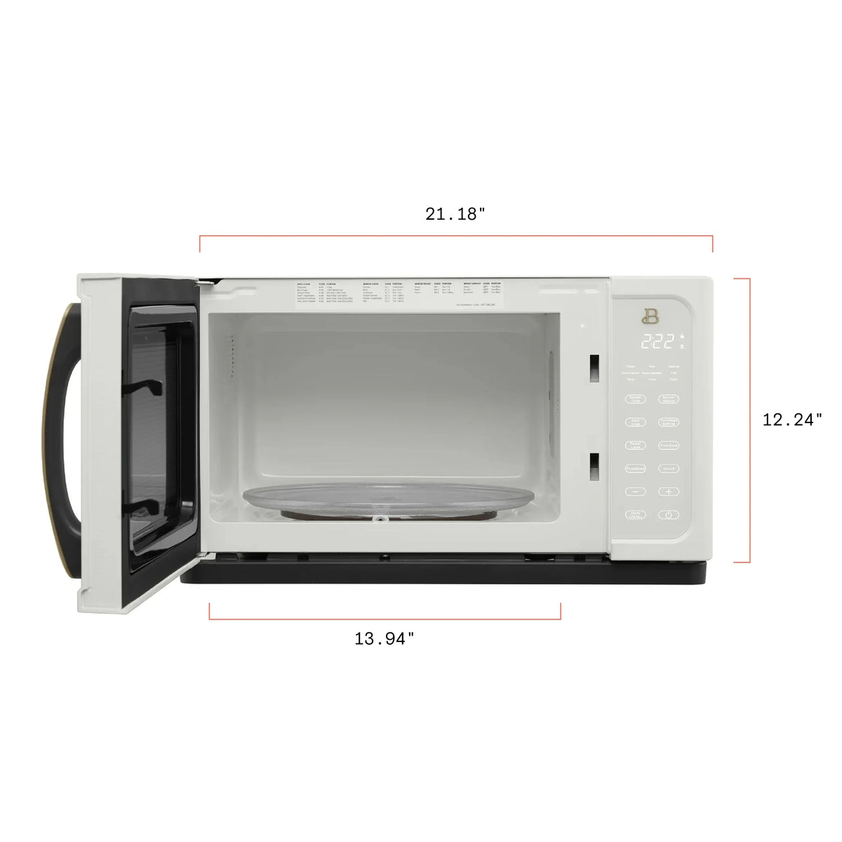 2026 NewBeautiful 1.1 Cu ft 1000 Watt, Sensor Microwave Oven, White Icing by Drew Barrymore, New