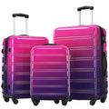 2026 New3 Piece Luggage Sets, Hard Shell Suitcase 20/24/28 Inches with TSA Lock and Spinner Wheels, Expandable Lightweight Travel Luggage for Men Women, Multicolor purple