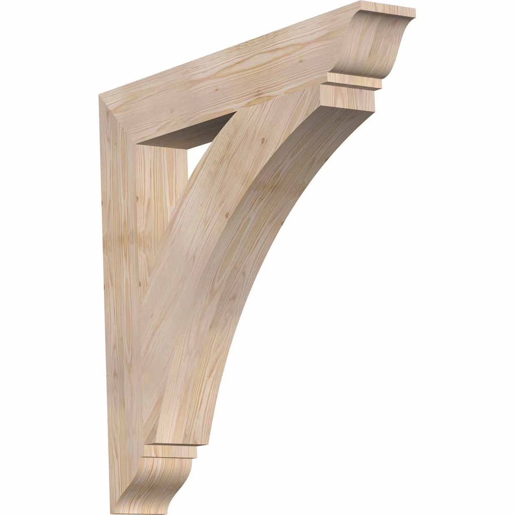 2026 NewEkena Millwork 4"W x 18"D x 18"H Thorton Traditional Rough Sawn Bracket, Western Red Cedar
