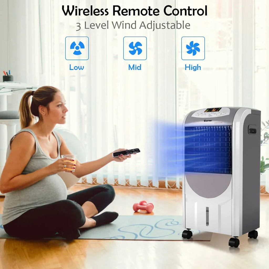 2026 NewCostway Portable Air Cooler Fan & Heater Humidifier with Washable Filter Remote Control