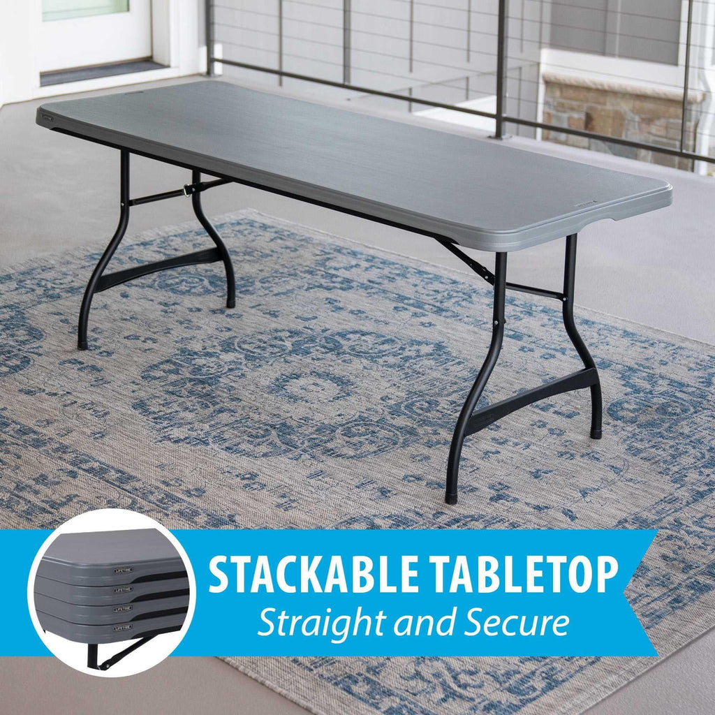 Lifetime 6 Foot Rectangle Folding Table, Indoor/Outdoor Commercial Grade, Black (280350)