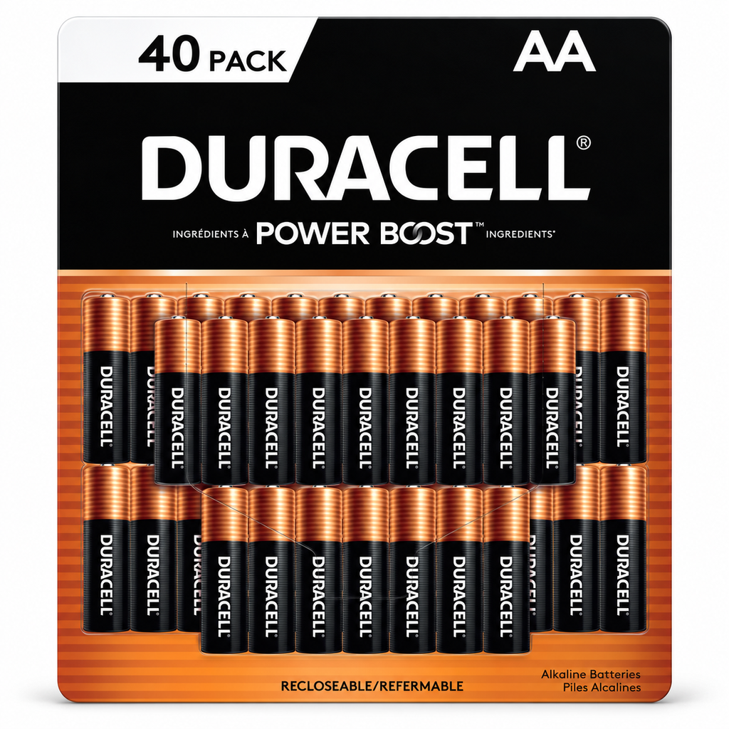 Duracell Coppertop Alkaline AA Batteries, 40-count