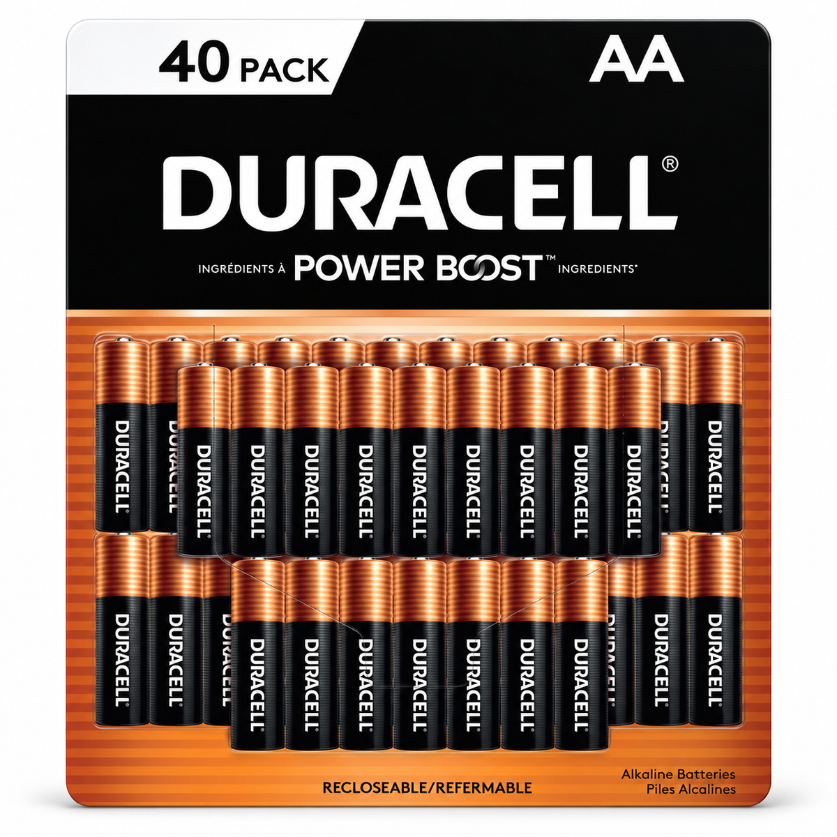 Duracell Coppertop Alkaline AA Batteries, 40-count