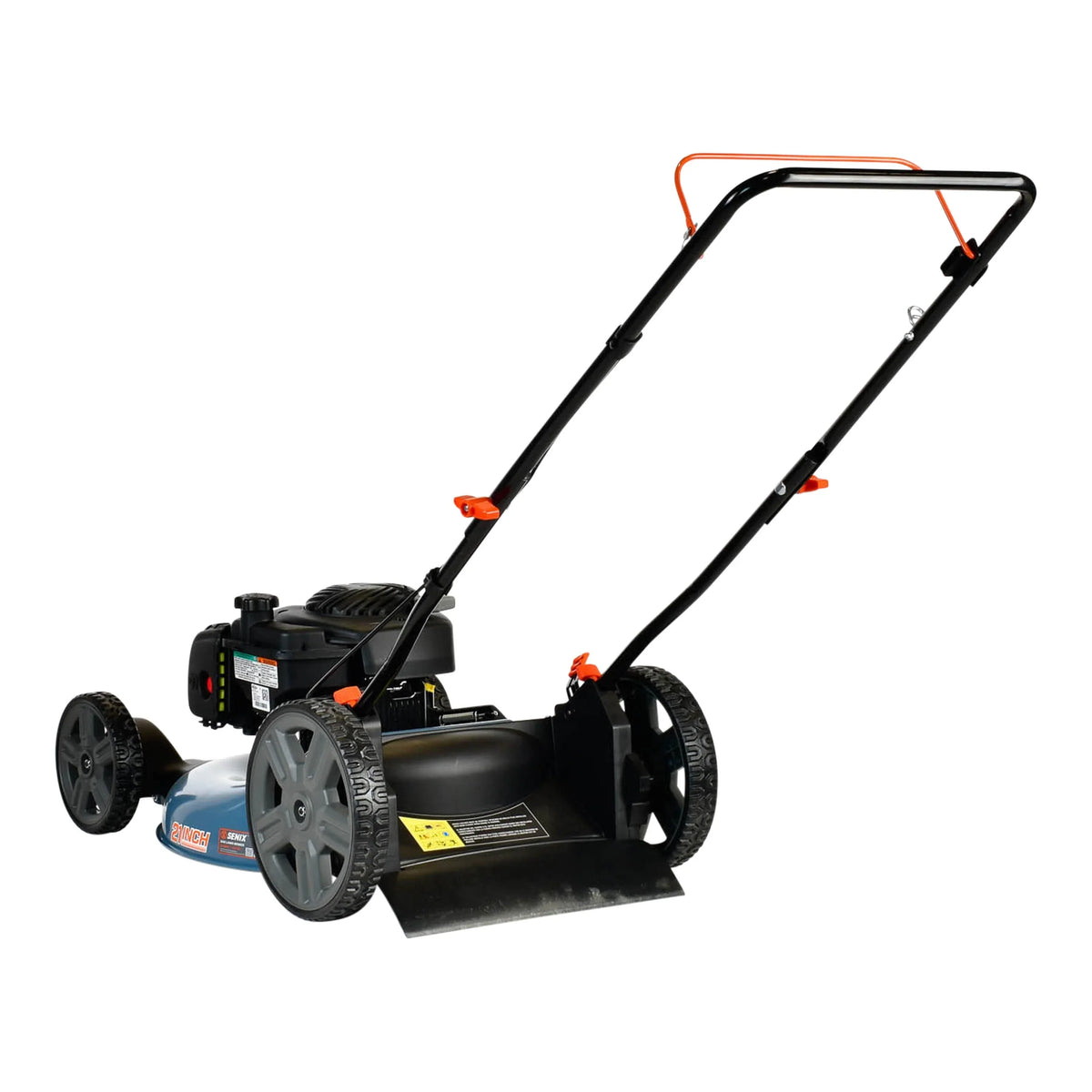 2026 NewSENIX Gas Lawn Mower, 21-Inch, 125 cc 4-Cycle Briggs & Stratton Engine, 2-In-1 Push Lawnmower, 6-Position Height Adjustment with 11-Inch Rear Wheels, LSPG-M4, Blue
