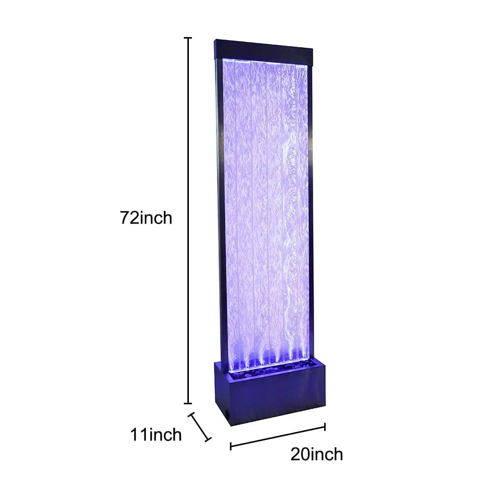 2026 New72'' Acrylic Bubble Fountain, Standing Bubble Panel, Color Lights/Remote Ctrl