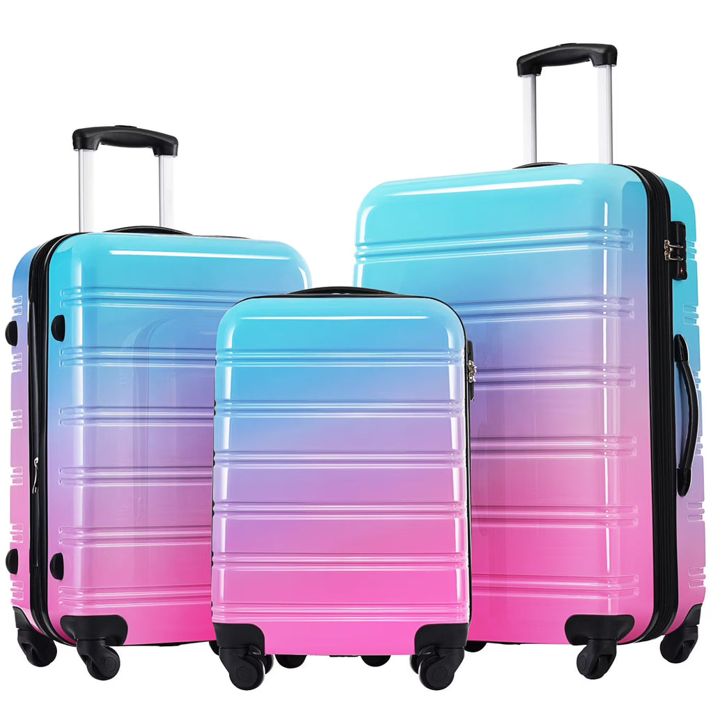 2026 New3 Piece Luggage Sets, Hard Shell Suitcase 20/24/28 Inches with TSA Lock and Spinner Wheels, Expandable Lightweight Travel Luggage for Men Women, Multicolor purple