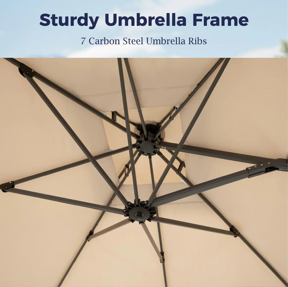 2026 NewAlpha Joy 12x9ft Outdoor Patio Umbrella Large Rectangle Offset Cantilever Double Umbrella with 360°Rotation, Beige