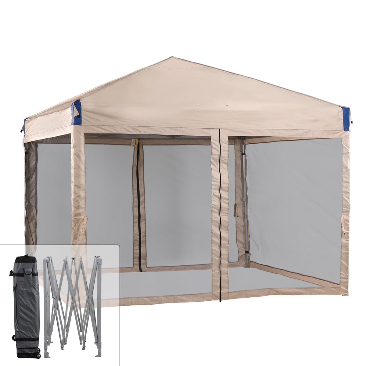 2026 NewAoodor 12'x12' Pop Up Canopy with Removable Mesh Sidewalls, Outdoor Portable Instant Shelter Tent-Black