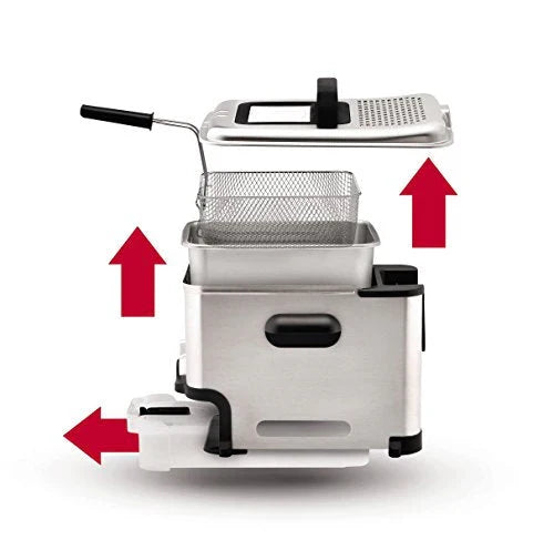 T-Fal Ultimate Steel Deep Fryer with Basket 3.5 Liter Oil and 2.6 Pound Food Capacity