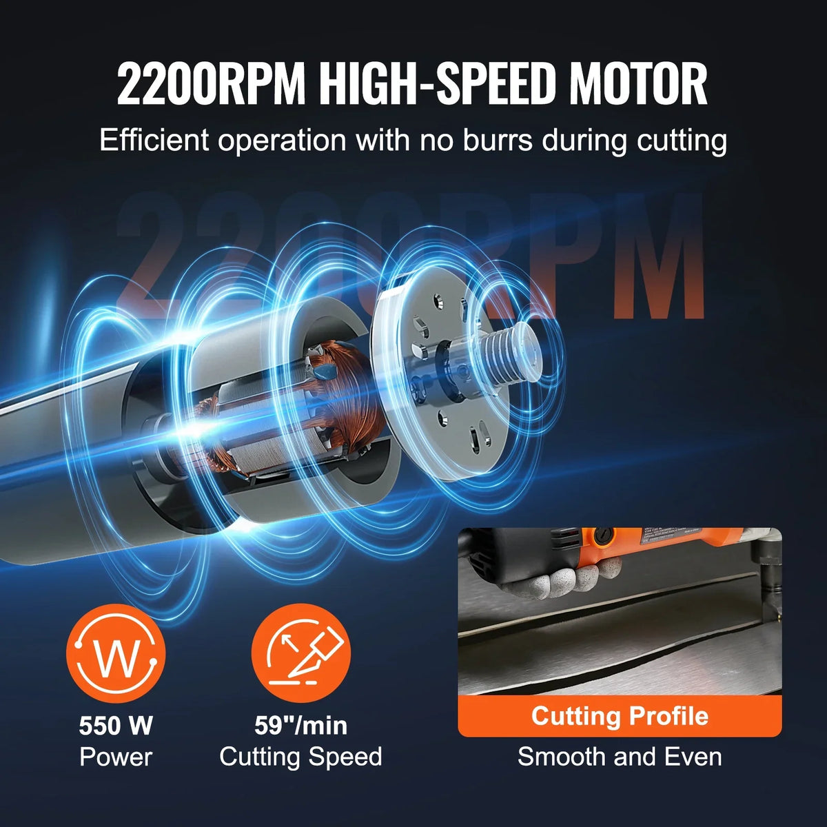 2026 NewKFFKFF Sheet Metal Nibbler, 550W Powerful 2200 RPM High Speed, 360 Degree Rotation Electric Nibbler Metal Cutter
