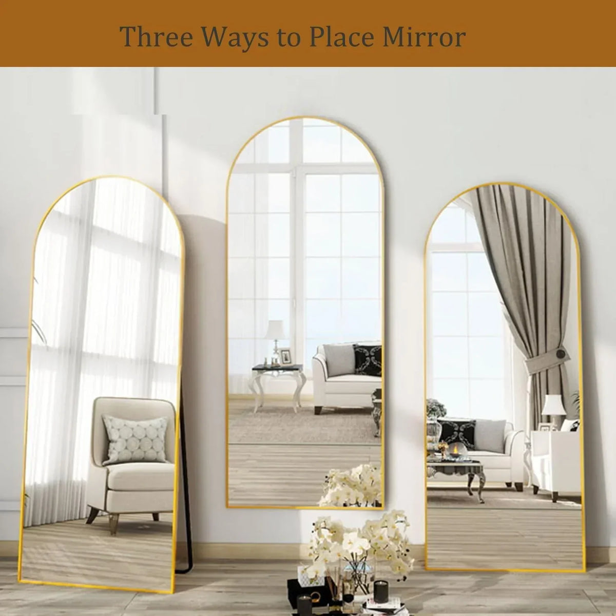 2026 NewArched Full Length Mirror, 71"x26" Large Floor Standing Body Mirror with Stand, Gold