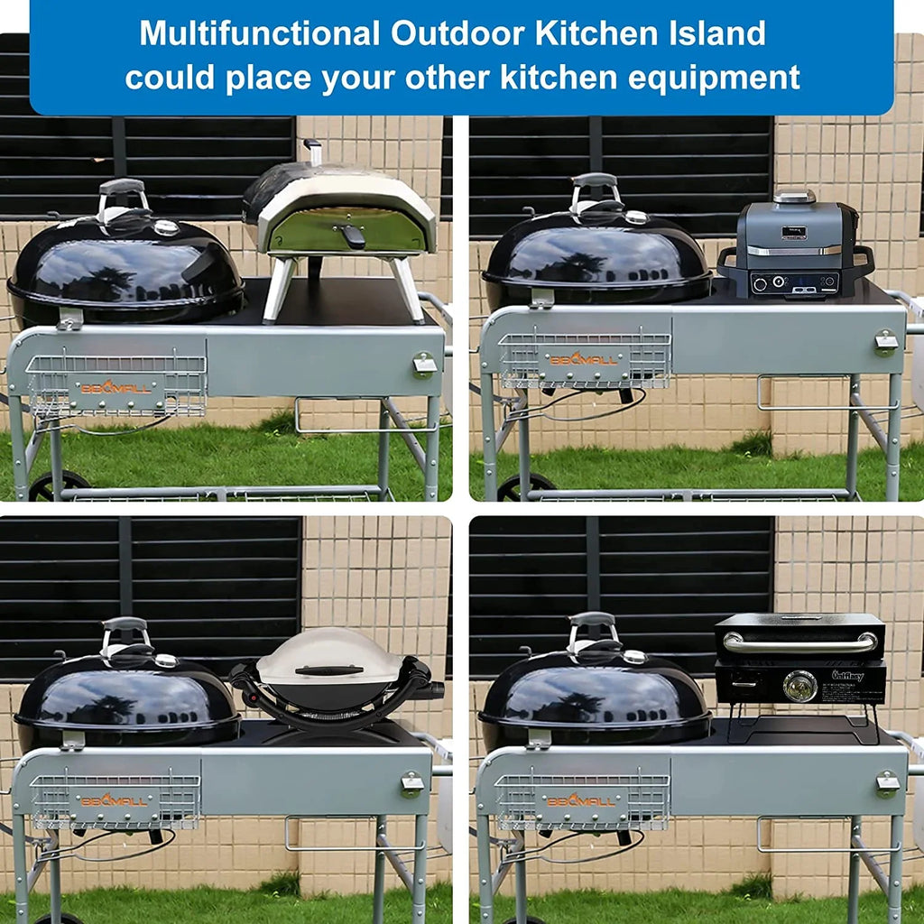 2026 NewGrill Stand Cart for Weber Kettle 22" & 18" Charcoal Grills - Multifunctional Cooking Station
