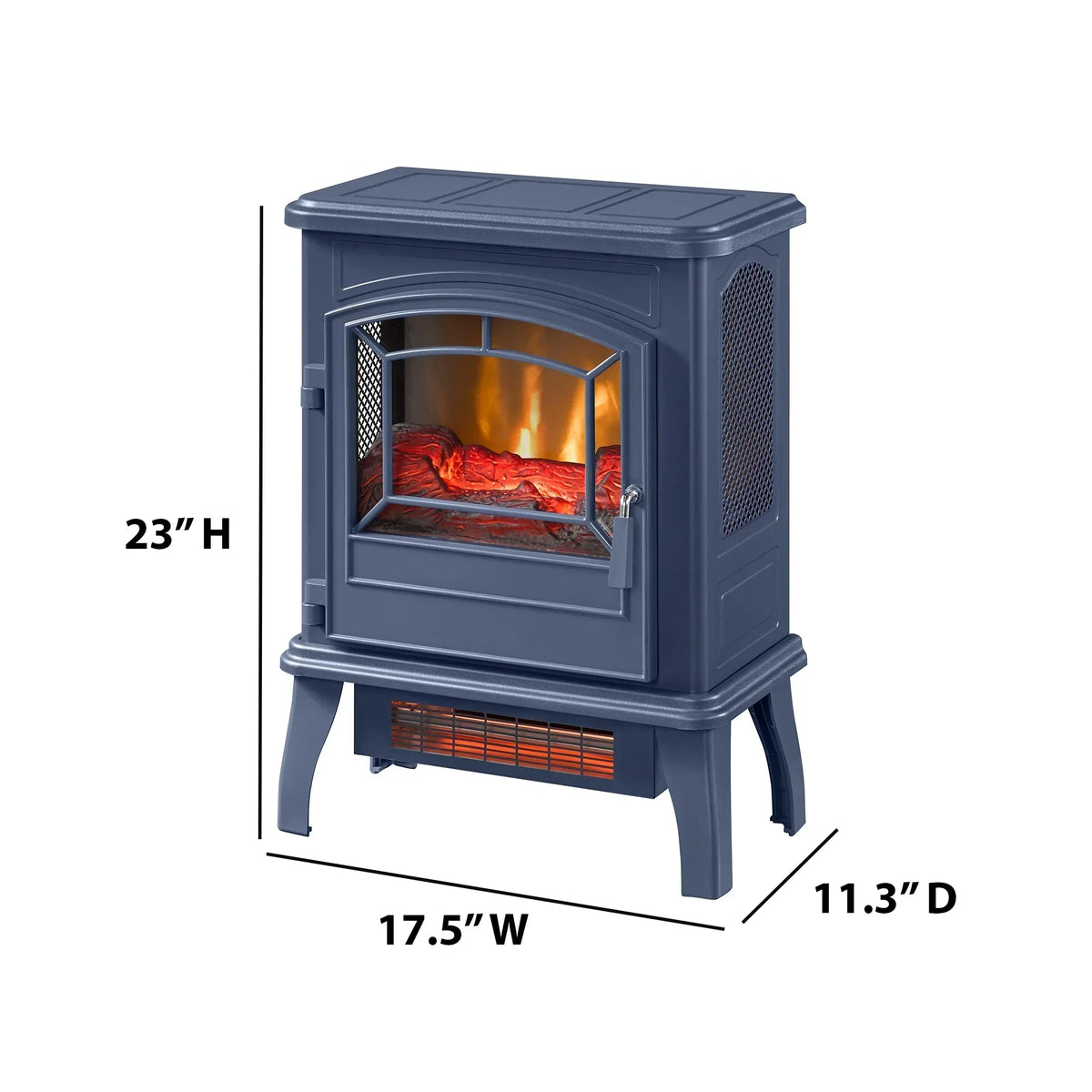 2026 NewClassicFlame 17.5"W Infrared Quartz Electric Stove Heater, Insignia Blue