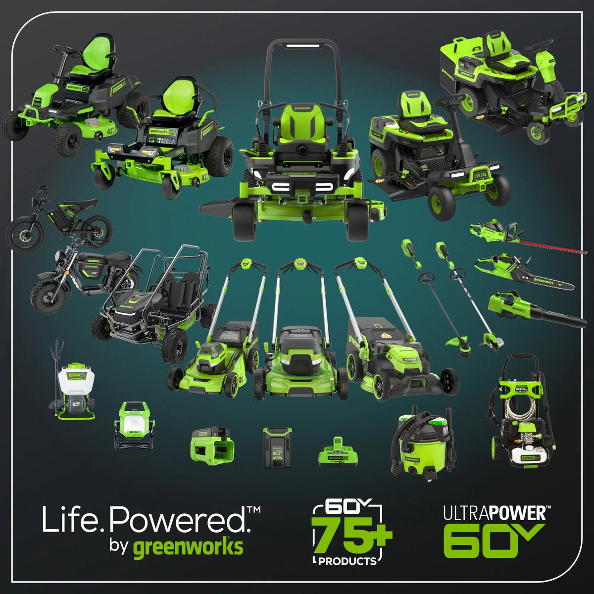 2026 NewGreenworks Hybrid 60V 1800 PSI at 1.2 GPM Electric Cold Water Pressure Washer 5109402T