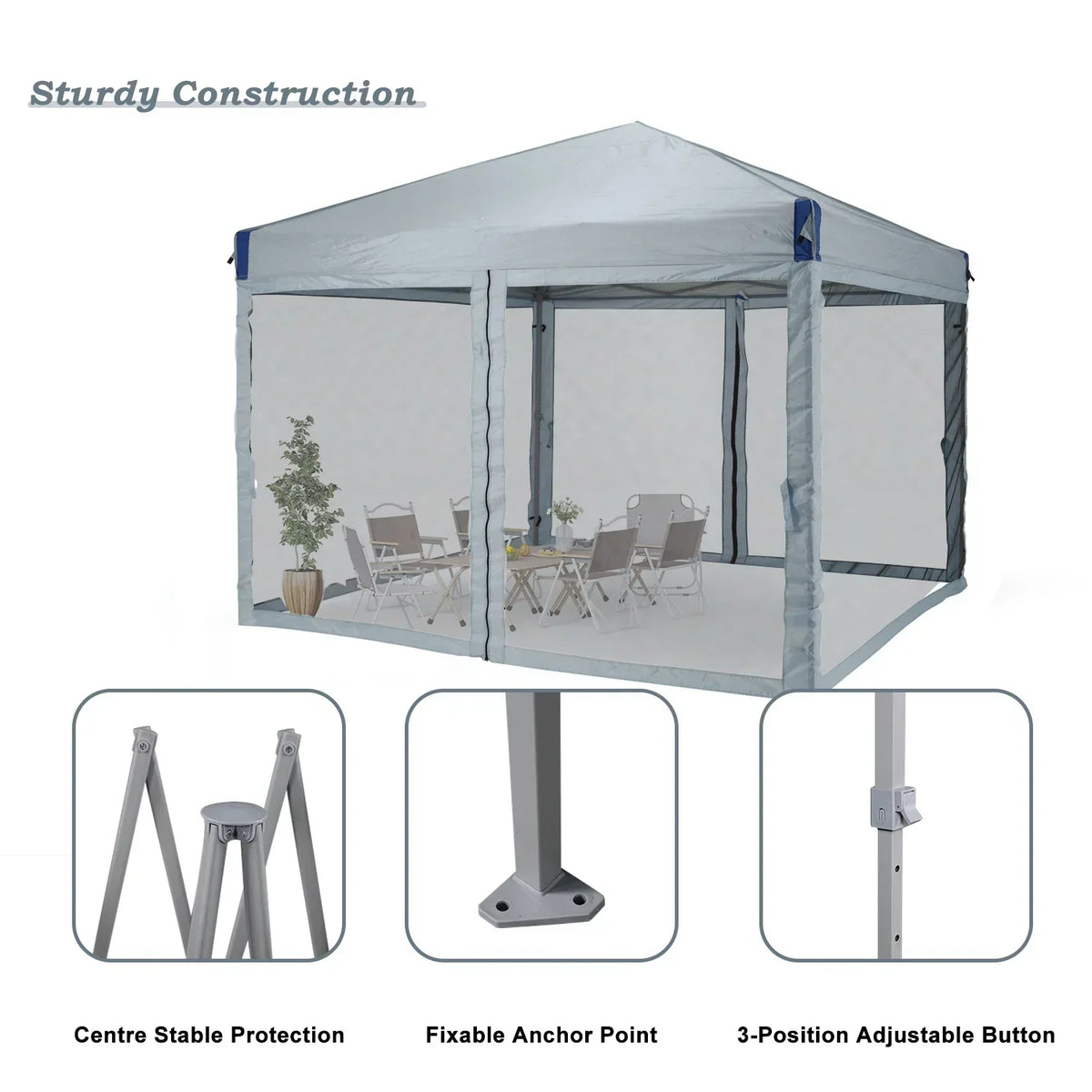 2026 NewAoodor 12'x12' Pop Up Canopy with Removable Mesh Sidewalls, Outdoor Portable Instant Shelter Tent-Black