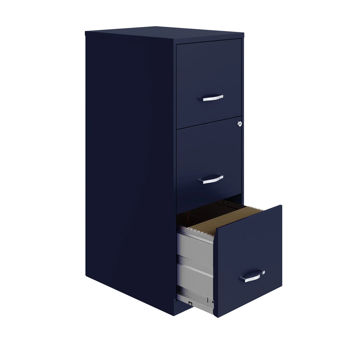 2026 NewSpace Solutions 18" Deep 3 Drawer Smart Letter Width Vertical File Cabinet, Navy