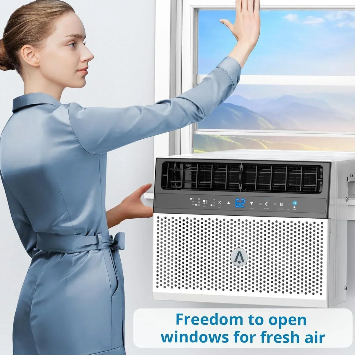 2026 New8000Btus Window Air Conditioner Over the Sill AC Up to 370 Sq.Ft With Remote & App