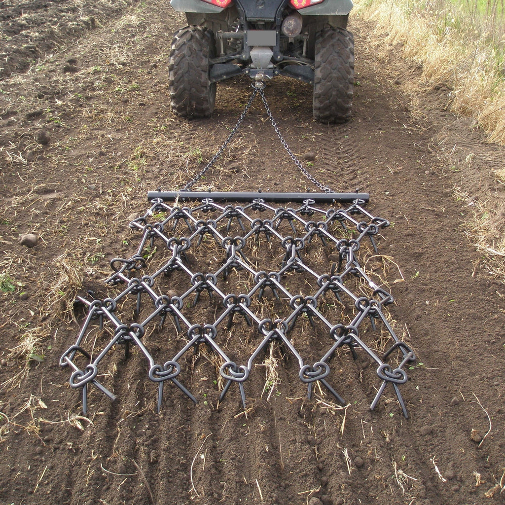 2026 NewField Tuff 4'x4' Steel Drag Rake Field Leveling Harrow with 1/2" Teeth