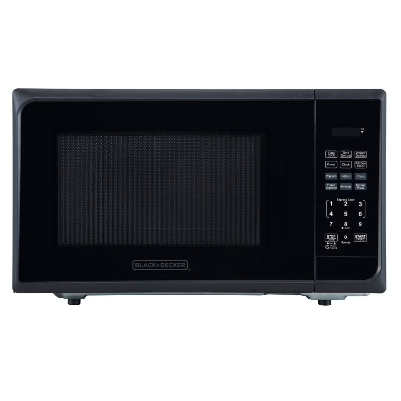 2026 New1.1 cu ft 1000W Microwave Oven - Stainless Steel Black: Countertop, Child Lock, 6 One-Touch Settings