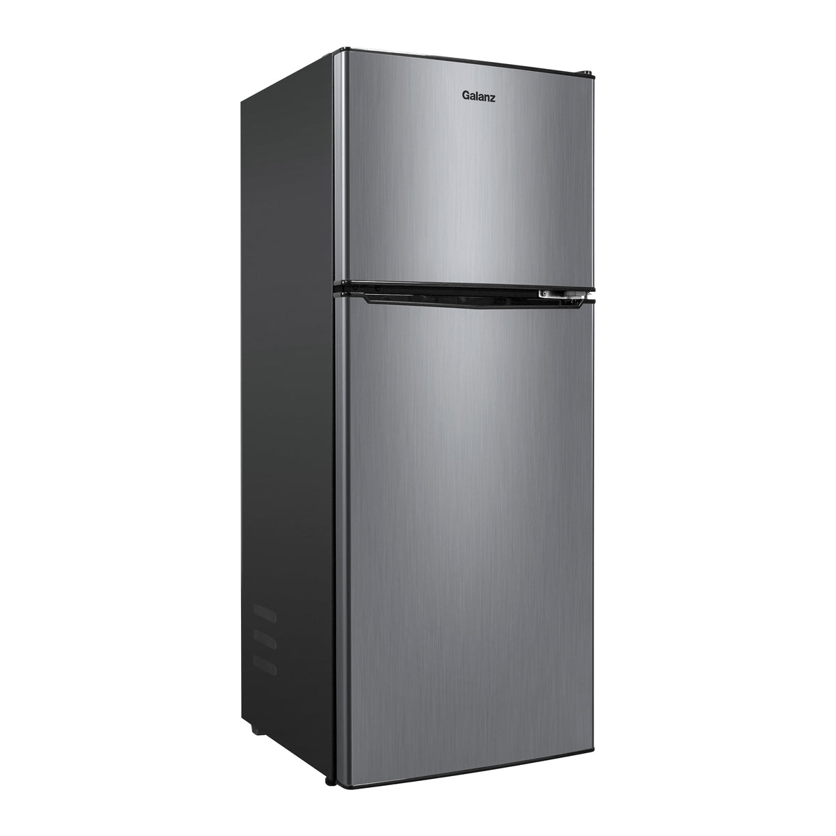 Galanz 4.6 cu ft Stainless Steel Mini Fridge with Freezer—compact, energy-efficient refrigerator ideal for dorms, offices, and small spaces.