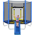 2026 New7FT Trampoline for Kids,Outdoor Recreational Trampoline with Safety Enclosure Net,Blue