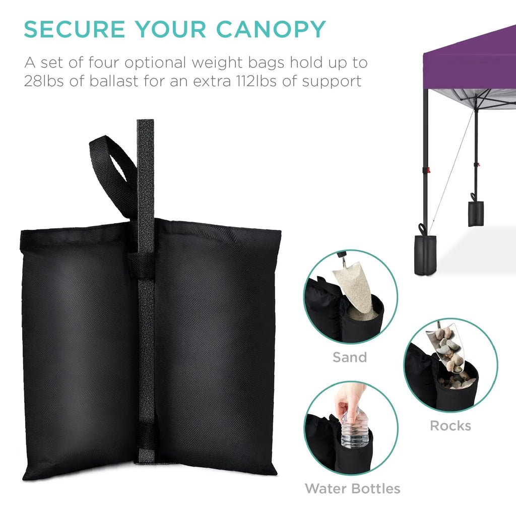 2026 NewBest Choice Products 12x12ft Easy Setup Pop Up Canopy w/ 1-Button Setup, Wheeled Case, 4 Weight Bags - Navy Blue