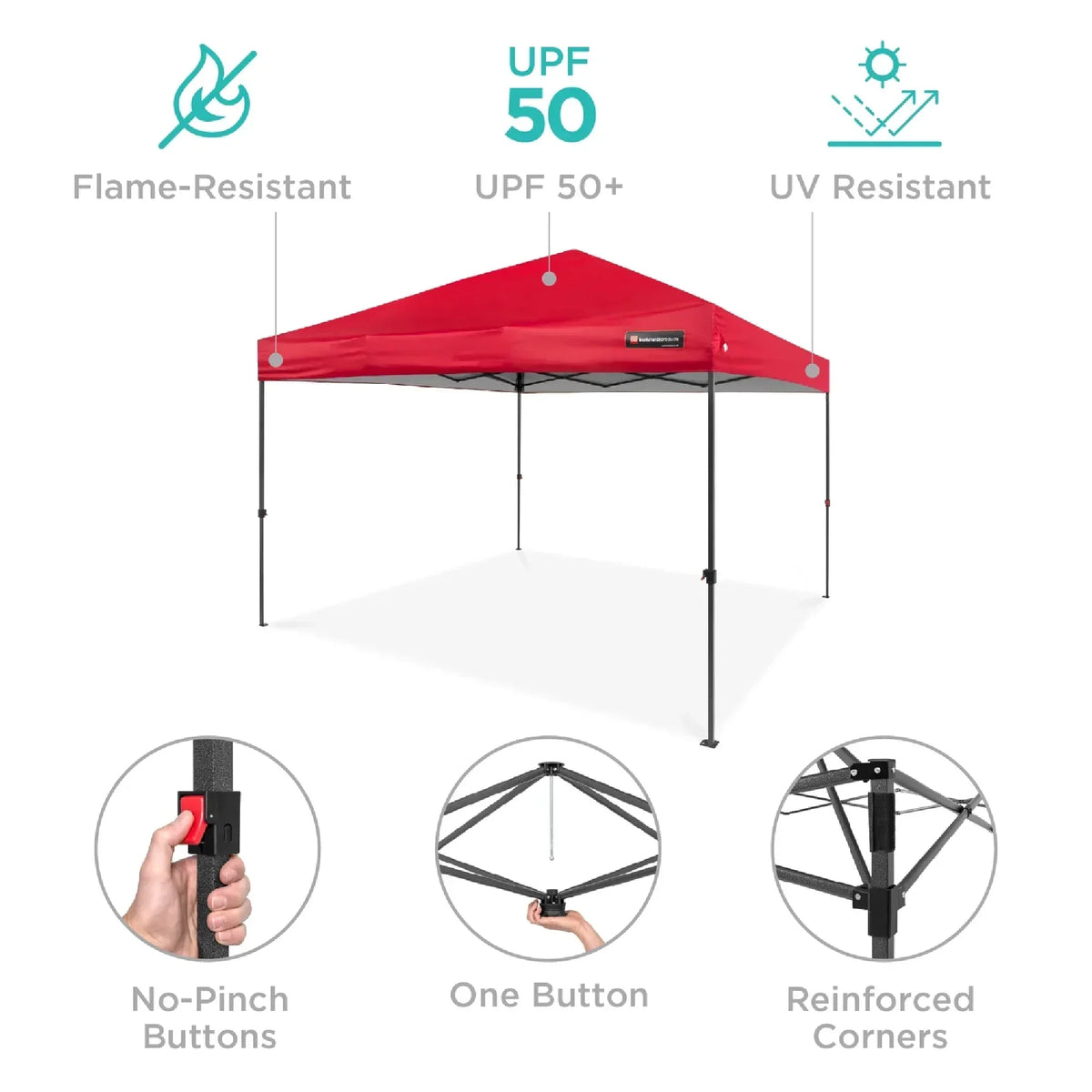 2026 NewBest Choice Products 12x12ft Easy Setup Pop Up Canopy w/ 1-Button Setup, Wheeled Case, 4 Weight Bags - Navy Blue