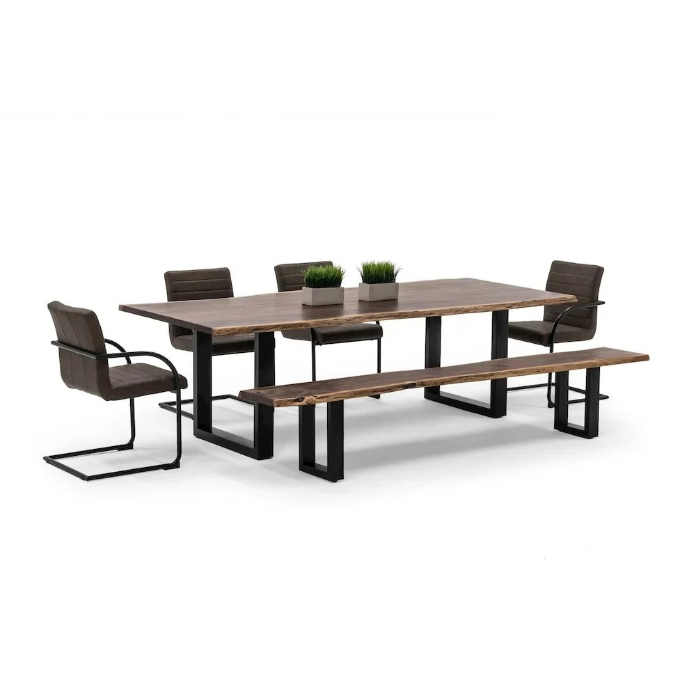 2026 New Modrest Taylor 102" Modern Solid Wood Dining Table in Dark Wood