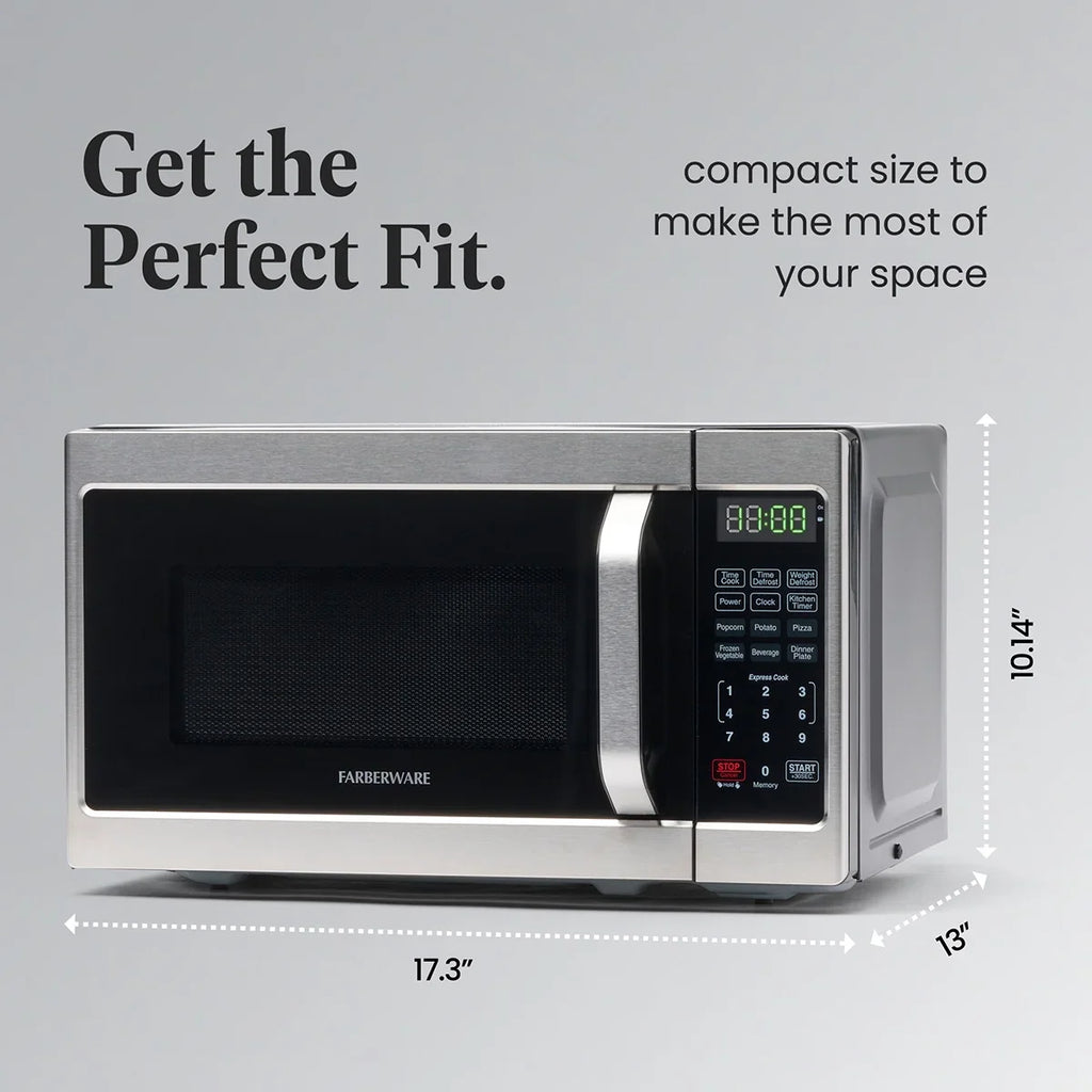 2026 NewFarberware 1.1 Cu. Ft. 1000-Watt Compact Microwave Oven, Black