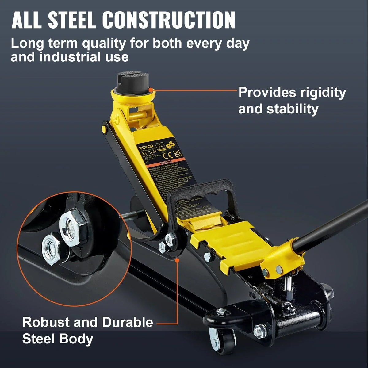 2026 New2.5 Ton Low Profile Floor Jack - Heavy Duty Steel Hydraulic Pump for Cars & SUVs
