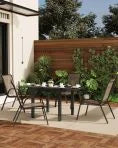2026 NewAtaucjin Stackable Dining Chairs Set of 4, High-Back Patio Dining Chairs Set, Outdoor Chairs with Textilene Fabric & Metal Frame for Lawn Backyard