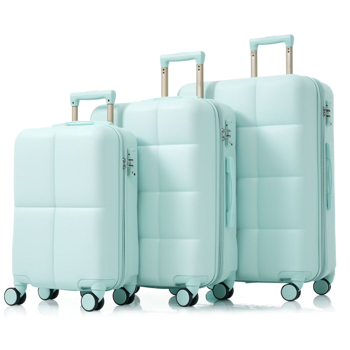 2026 New Luggage Set of 3, 20-inch with USB Port, Airline Certified Carry-on Luggage with Cup Holder, ABS Hard Shell Luggage with Spinner Wheels, white