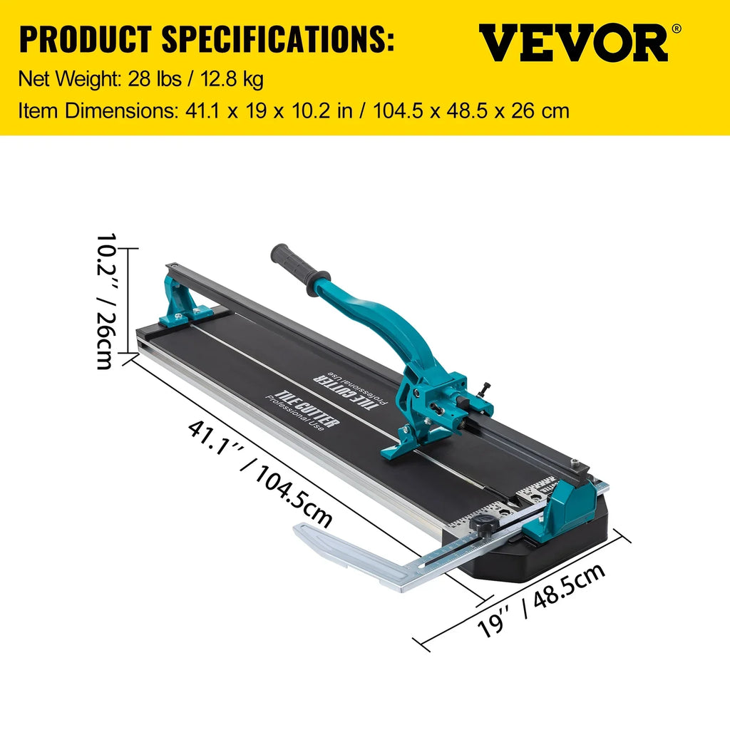 2026 NewVEVOR Tile Cutter 31 Inch,Manual Tile Cutter Single Rail with Precise Laser Positioning, Alloy Cutter Wheel with Ergonomic Handle, Accurate Rulers
