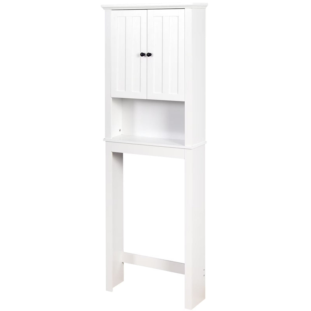 2026New Ktaxon 67"H Over The Toilet Storage, Bathroom Space Saver, Bathroom Cabinet with Double Door & Adjustable Shelves, White