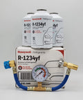 2026 NewGenuine 8oz R1234YF Refrigerant (3 Freon Cans) & HD Brass Can Tap with Gauge