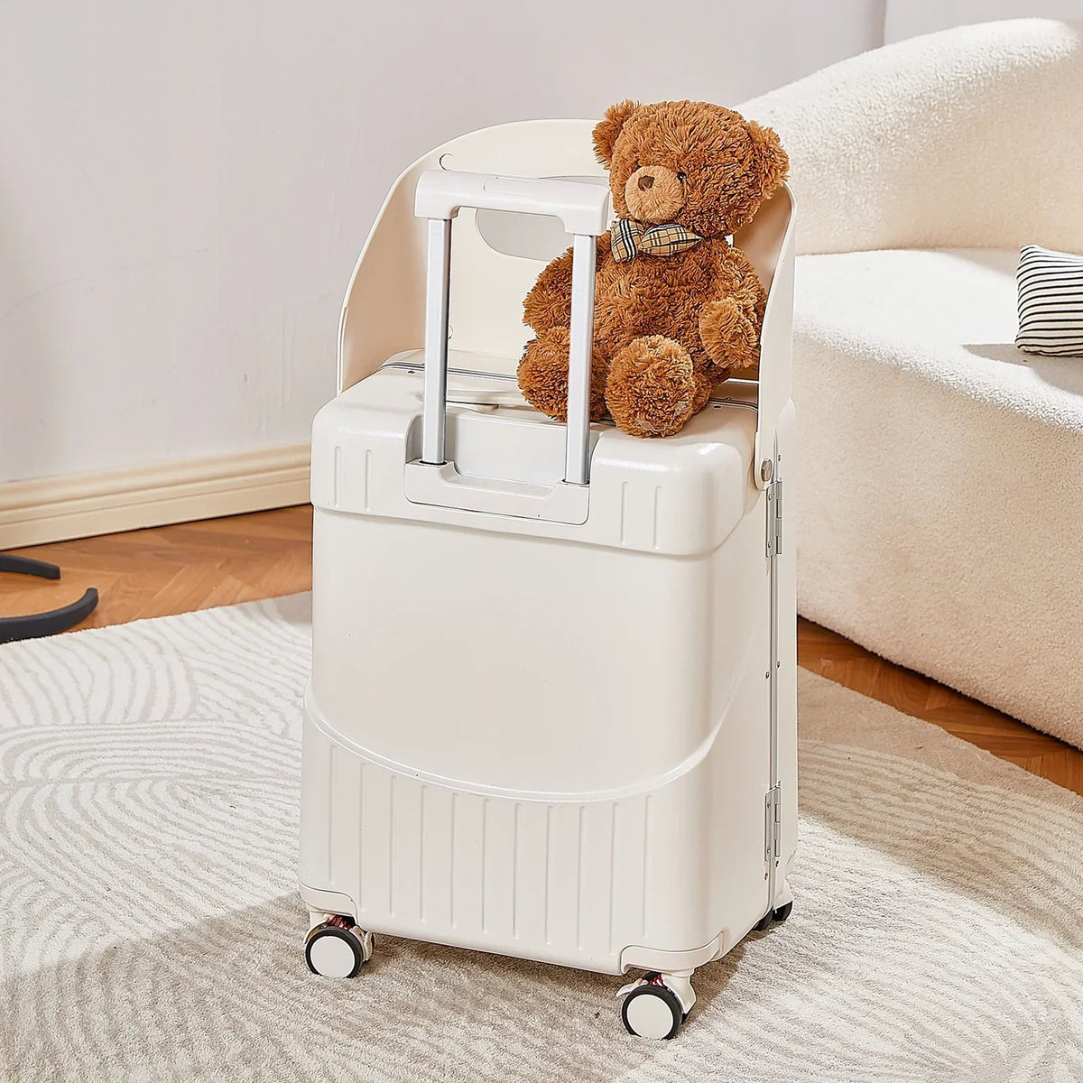 2026 New22 Inch TSA Lock Luggage with for Kids& Adult,Check in Lockable Spinner Wheels Free Luggage Cover and Safety Seatbelt Travel Suitcase