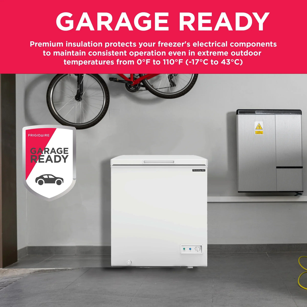 2026 NewFrigidaire 5.0 Cu. ft. Chest Freezer, White, EFRF5003